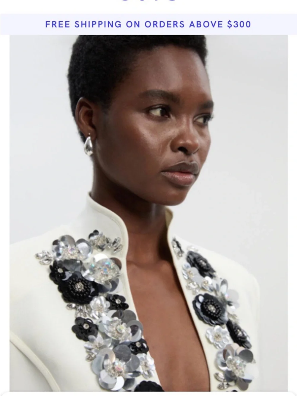 Karen Millen White Embellished Floral Appliqué Jacket - Picture 8 of 16